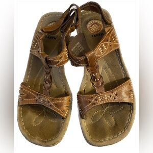 Earth Spirit TAN Leather Sandals, 8  Summer Sale